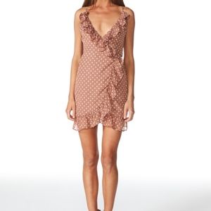 Lioness Ruffle Polka Dot Wrap Dress